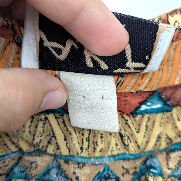 Vtg Nefertiti Egyptian Sleeveless Front Button Blouse Sz S A.K.F. New York Boho - Picture 4 of 6